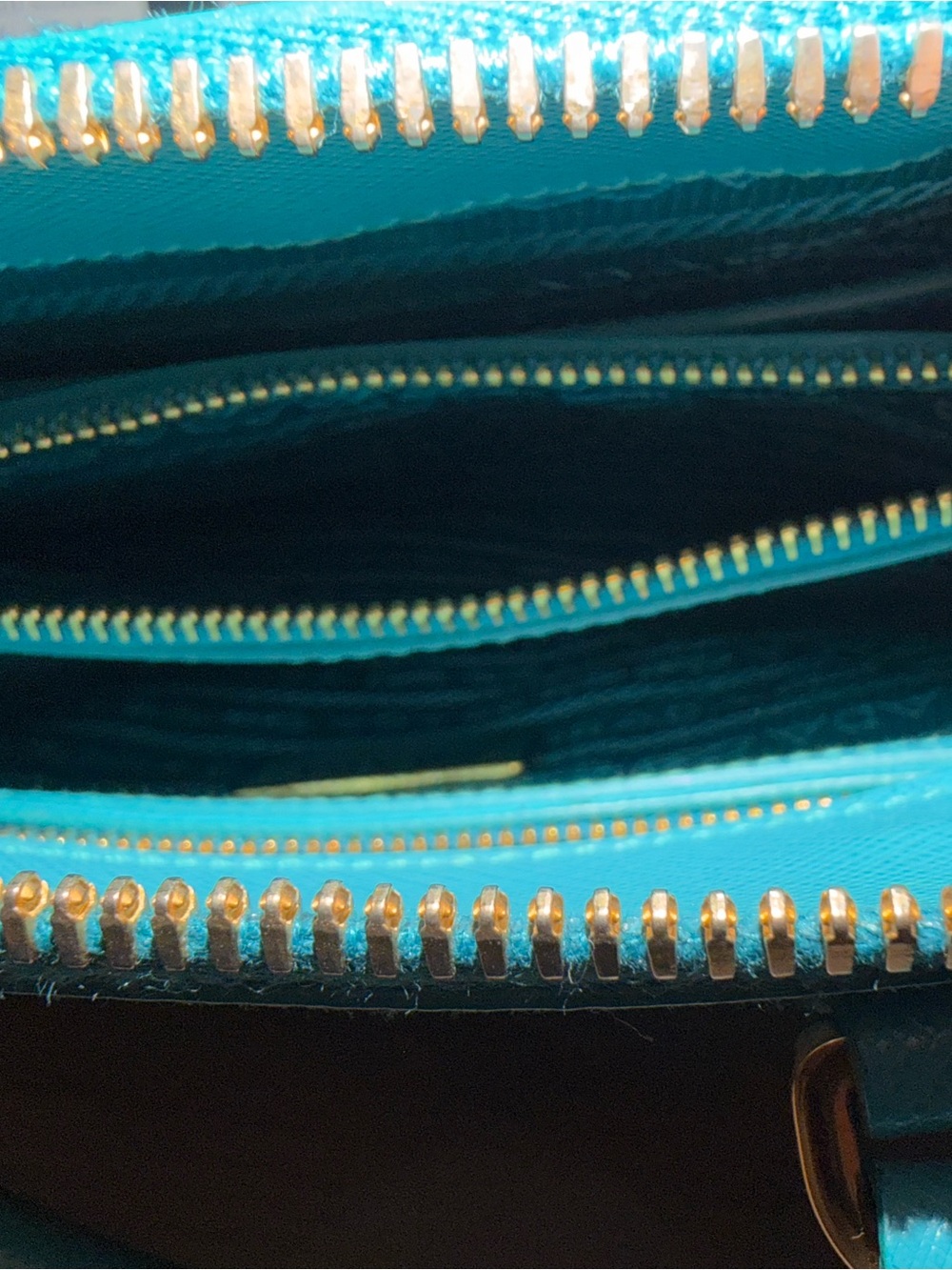 Prada Teal Saffiano Leather Satchel with Gold Hardware - Picture 6 of 7